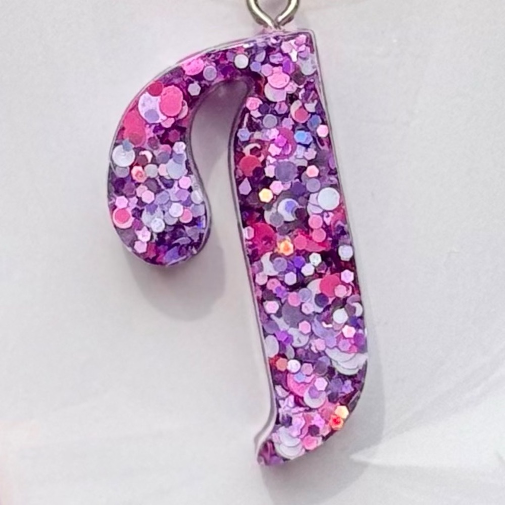 Holographic Glitter “I” Keychain